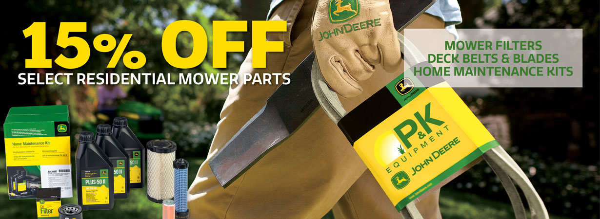 Save 15% on select mower parts!