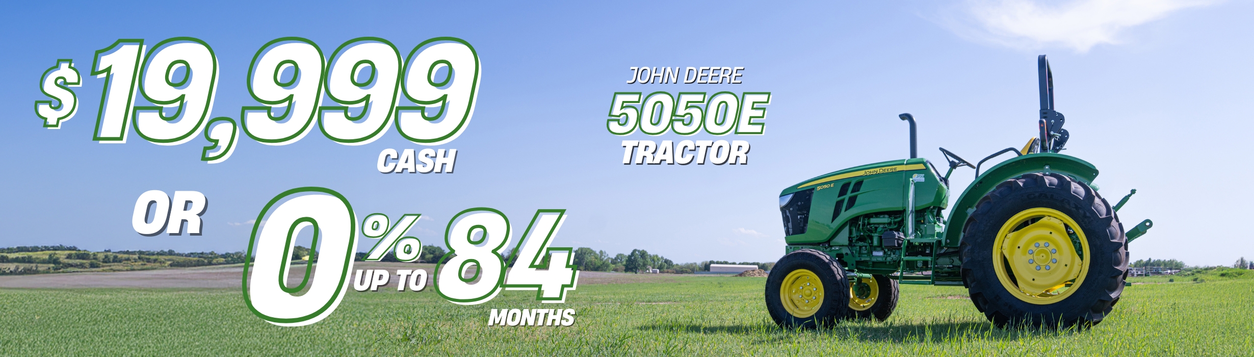 Get the John Deere 5050E Tractor for just $19,999 cash