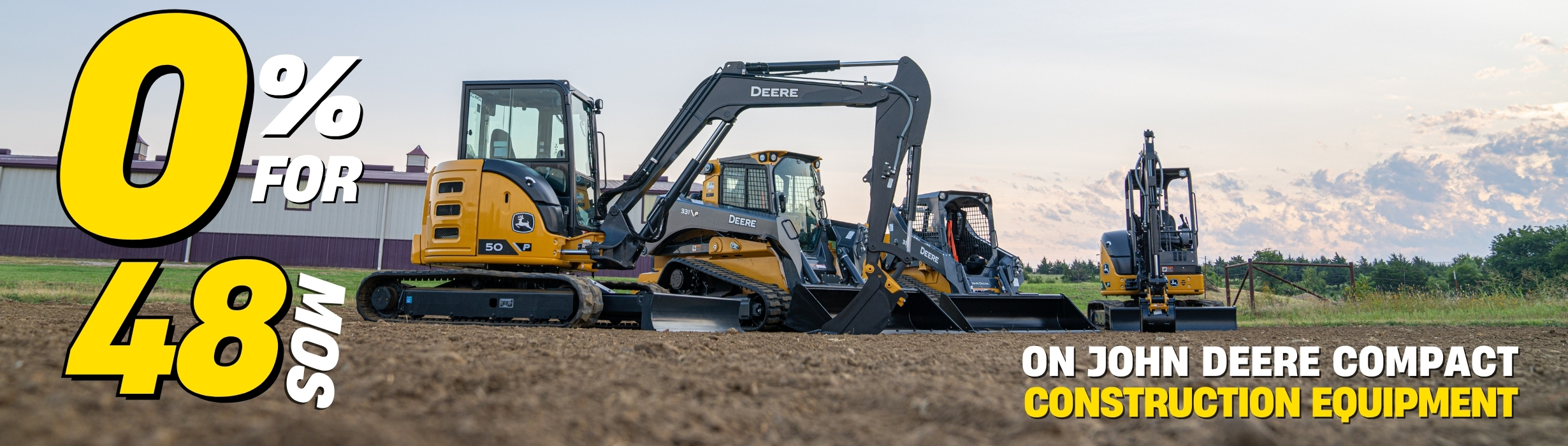 Get 0% for 48 months on Compact Construction Equipment